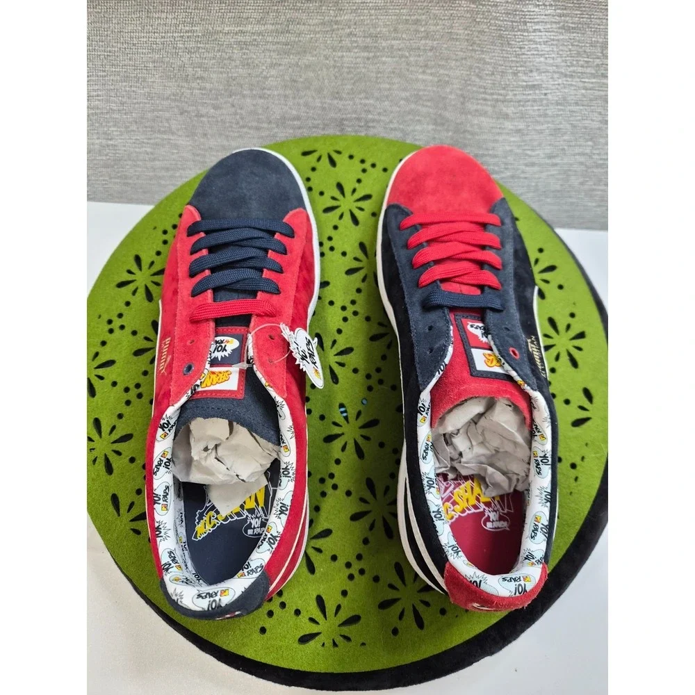 Puma MC Shan 345962-01 Mens US 10.5 Athletic Shoes Ribbon Red Navy Sneakers